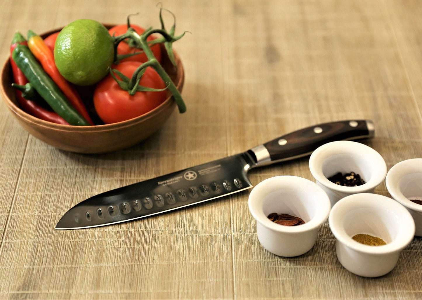 Santoku-Messer (7"/18cm) + Schälmesser (3,5"/10cm) | Sternsteiger - Titanium Kollektion