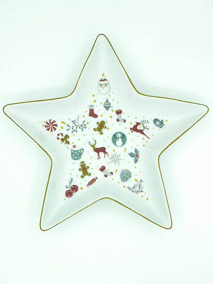 Christmas Greeting Star Shaped Tray
