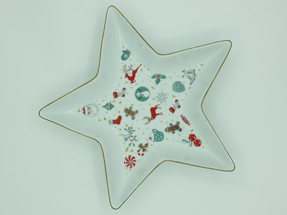 Christmas Greeting Star Shaped Tray