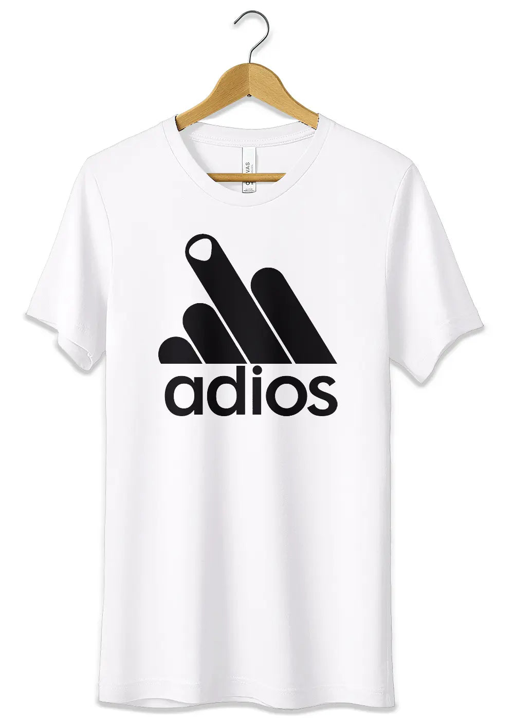 T-Shirt Maglietta Adios Parodia Divertente Adidas