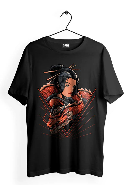 T-Shirt Maglietta Geisha Dragone Giapponese Urban Style