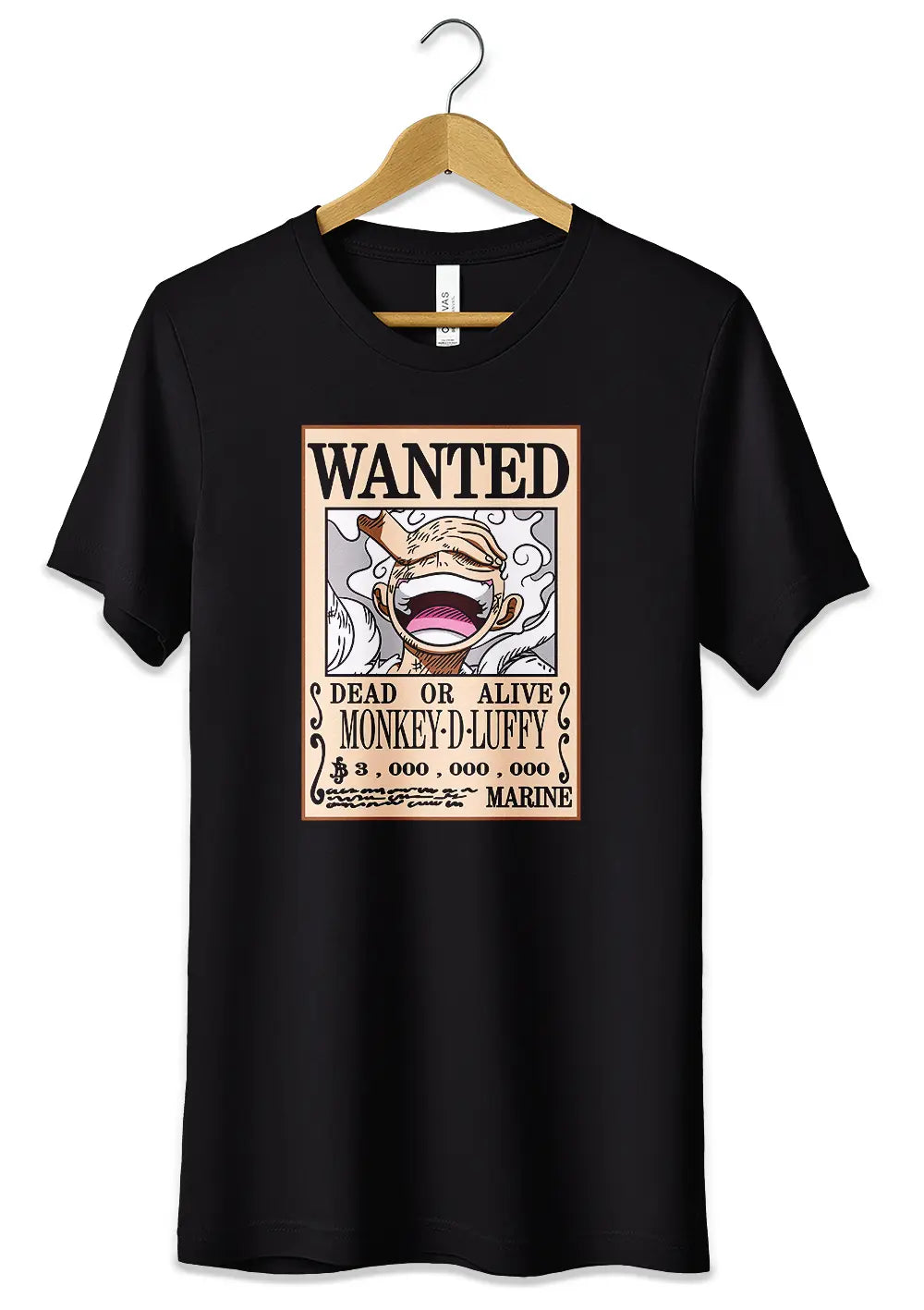 T-Shirt Maglietta Anime Monkey D Luffy Rubber Gear 5 Manifesto Wanted One Piece