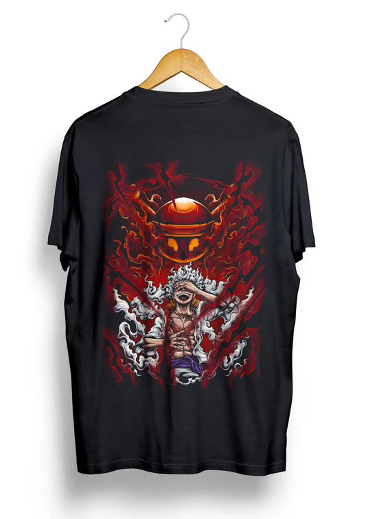 T-Shirt Maglietta Fronte o Retro Monkey D Luffy Rubber Gear 5 One Piece