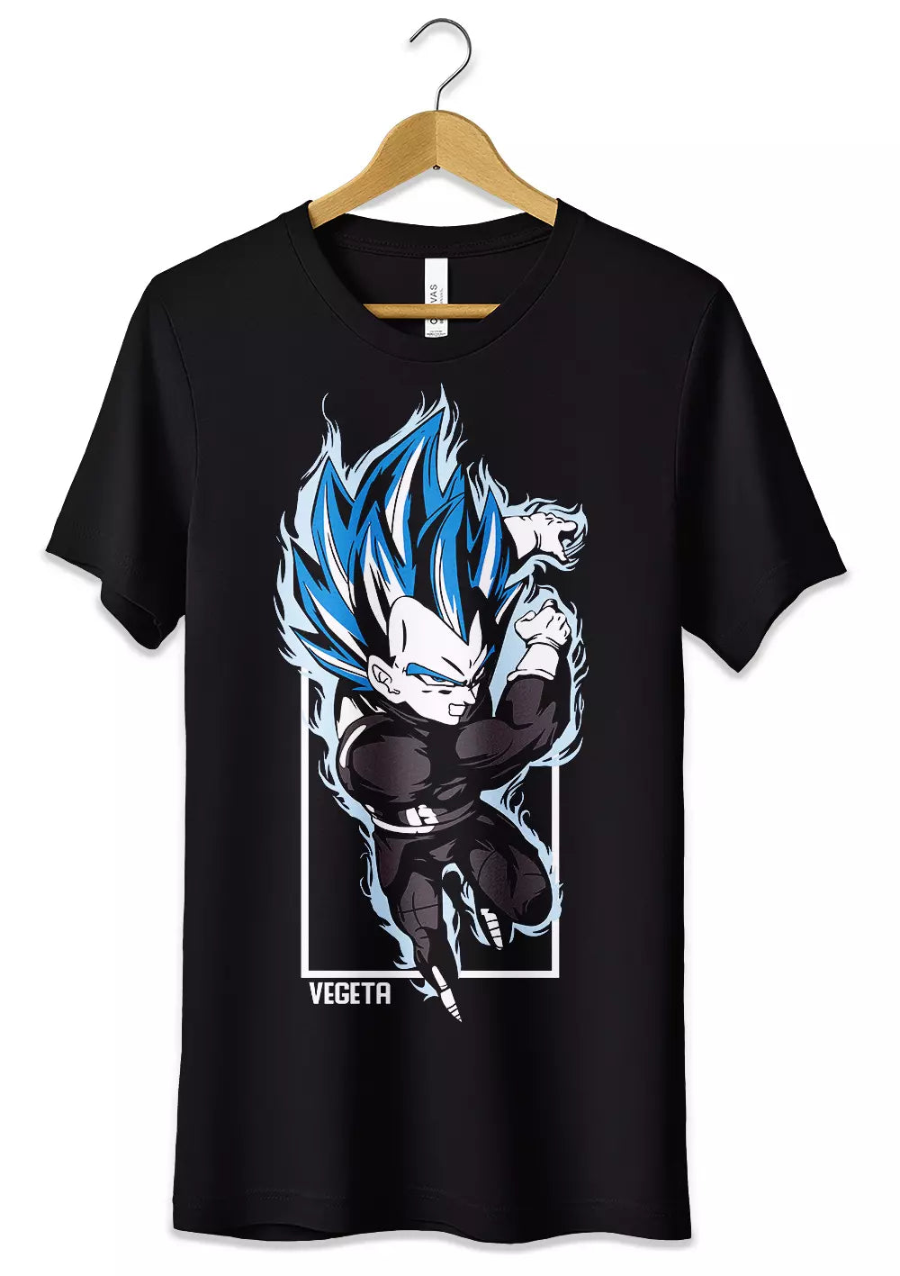 T-Shirt Vegeta Super Sayan Blue Maglietta Dragon Ball Nera